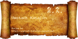 Umstadt Katalin névjegykártya